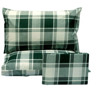 Polyester Cotton Checkered Green Quilt Cover Set King