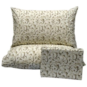 Polyester Cotton Swirls Cream Quilt Cover Set King