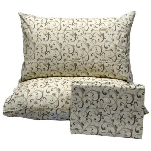 Polyester Cotton Swirls Cream Quilt Cover Set King
