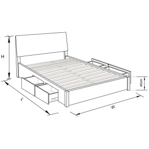 Praga custom drawer timber bed frame