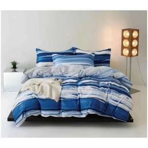 Print Microfibre Quilt Cover Set - Ultra Soft with Zipper Closure (Ethan, King Size)