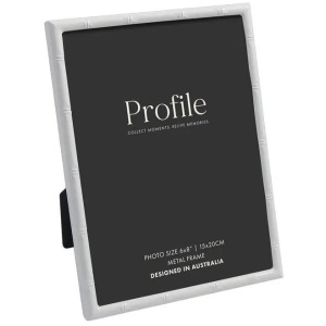 Profile Bamboo White 5x7 Metal Photo Frame