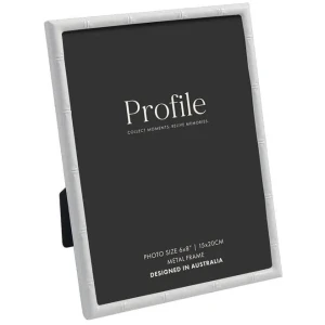 Profile Bamboo White 5x7 Metal Photo Frame