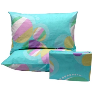 Pure Cotton Bubbles Aqua Quilt Cover Set Queen