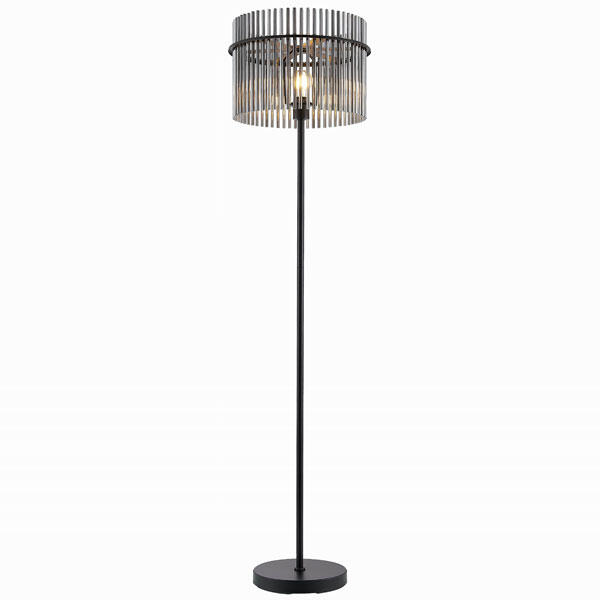 Quilo Glass Floor Lamps Hotel Smoke Black Modern Lights Telbix