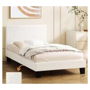 Quiton King Single Boucle Bed In White