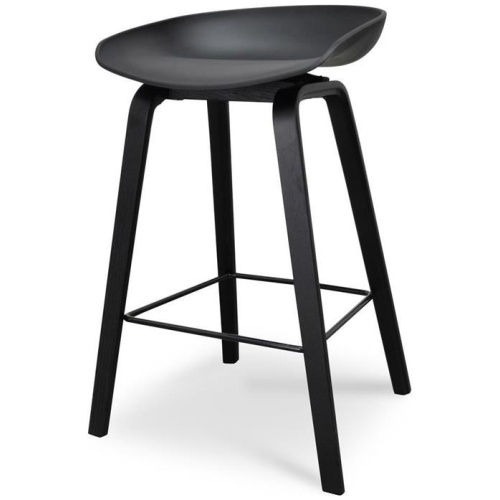 Rachel 65cm Plastic Seat Bar Stool - Black by Interior Secrets - AfterPay Available
