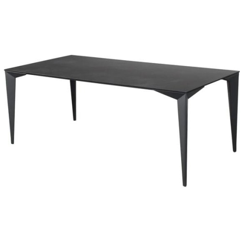 Raimon Furniture Alexandra Modern Rectangular Kitchen Dining Table Ceramic Metal Frame 200cm - Nero