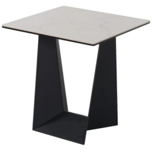 Raimon Furniture Arianna Modern Square End Lamp Side Table Ceramic - Marmo