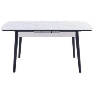 Raimon Furniture Janice Extension Rectangular Dining Table 120-140cm - Snow White Ceramic