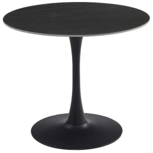 Raimon Furniture Mignon Modern Medium Round Look Ceramic Kitchen Dining Table 90cm Black Sand