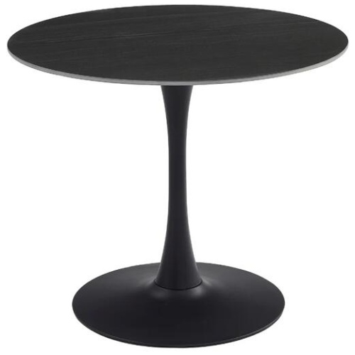 Raimon Furniture Mignon Modern Medium Round Look Ceramic Kitchen Dining Table 90cm Black Sand