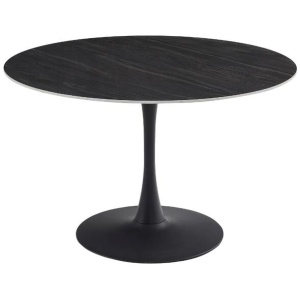 Raimon Furniture Mignon Modern Round Look Ceramic Kitchen Dining Table 120cm Black Sand