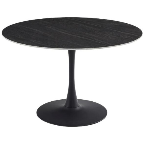 Raimon Furniture Mignon Modern Round Look Ceramic Kitchen Dining Table 120cm Black Sand