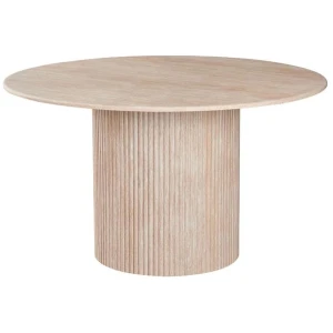 Raimon Furniture Orazio Faux Marble Wooden Frame Kitchen Dining Table 130cm Travertine