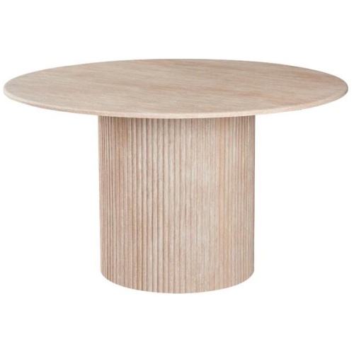 Raimon Furniture Orazio Faux Marble Wooden Frame Kitchen Dining Table 130cm Travertine