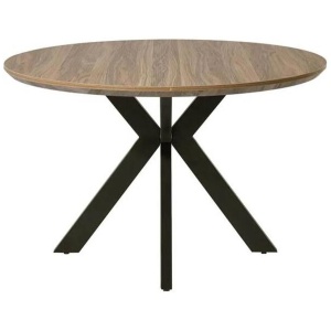 Raimon Furniture Oriel Round Dining Table 120cm - Black Metal Frame - Oak Sonoma