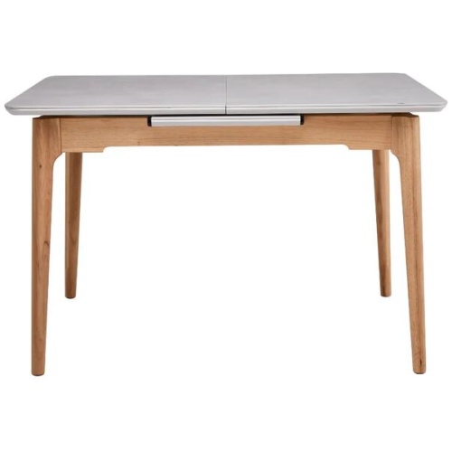 Raimon Furniture Tayson Rectangular Extension Kitchen Dining Table 140-180cm Wooden Frame Light Grey Ceramic
