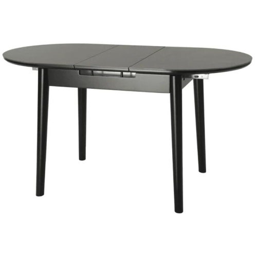 Raimon Furniture Tyron Oval Extension Wooden Ceramic Dining Table 110-140cm - Black Ceramic