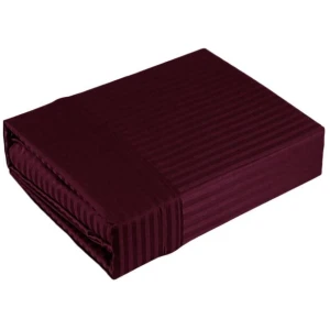 Ramesses 1000TC American Pima Cotton Narrow Stripe Sheet Set Burgundy King