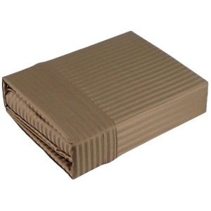 Ramesses 1000TC American Pima Cotton Narrow Stripe Sheet Set Mocha Queen