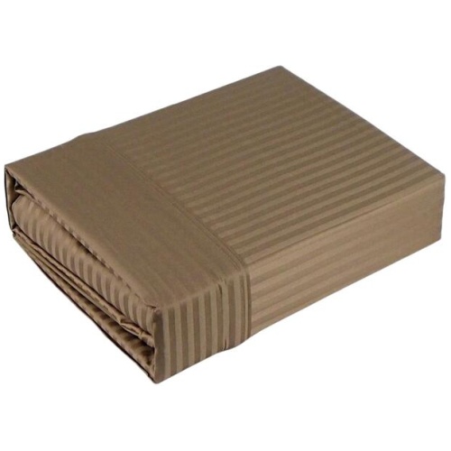 Ramesses 1000TC American Pima Cotton Narrow Stripe Sheet Set Mocha Queen