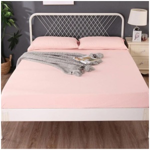 Ramesses 1000TC Linen Bamboo Fitted Sheet Combo Set Dusty Pink Queen