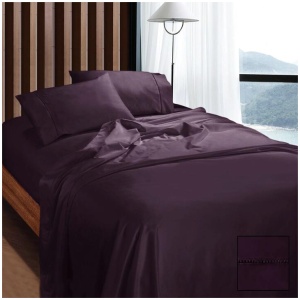 Ramesses 1100TC Egyptian Cotton Sateen Sheet Set Eggplant King