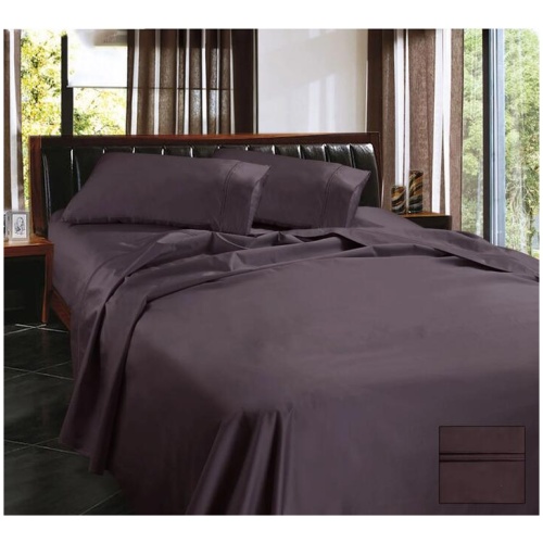 Ramesses 1450TC Egyptian Cotton Sateen Sheet Set Eggplant King
