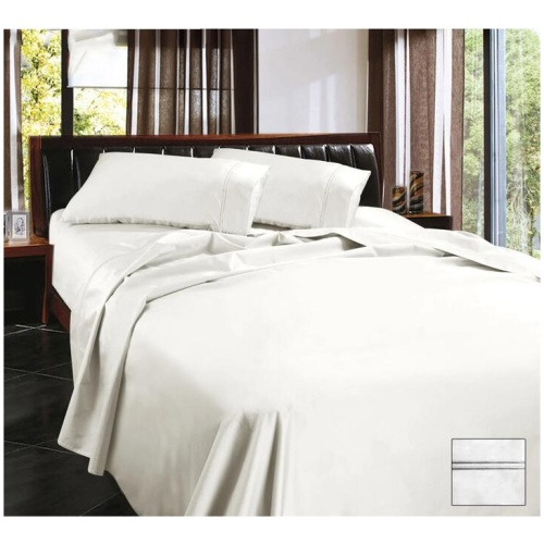 Ramesses 1450TC Egyptian Cotton Sateen Sheet Set White Queen