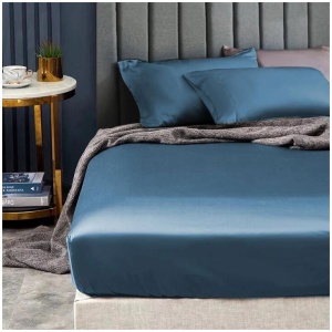 Ramesses 1500TC Elite Egyptian Cotton Sateen Fitted Sheet Combo Set Classic Blue Queen