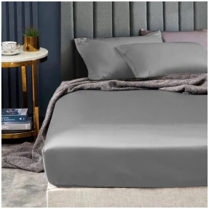 Ramesses 1500TC Elite Egyptian Cotton Sateen Fitted Sheet Combo Set Grey King Single