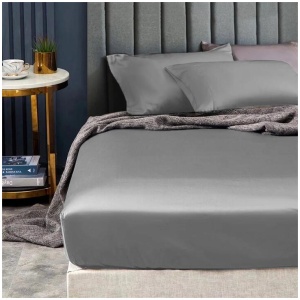 Ramesses 1500TC Elite Egyptian Cotton Sateen Fitted Sheet Combo Set Grey Queen