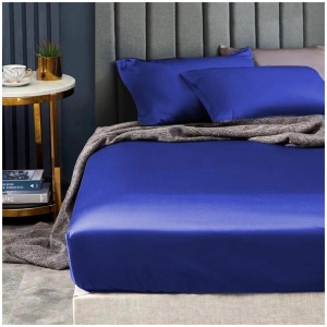 Ramesses 1500TC Elite Egyptian Cotton Sateen Fitted Sheet Combo Set Royal Blue Single