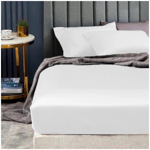 Ramesses 1500TC Elite Egyptian Cotton Sateen Fitted Sheet Combo Set White Queen