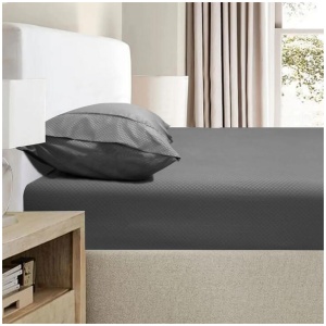 Ramesses 2000TC Bamboo Embossed Fitted Sheet Combo Set Charcoal King