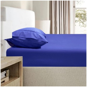 Ramesses 2000TC Bamboo Embossed Fitted Sheet Combo Set Royal Blue King