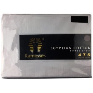 Ramesses 475TC Egyptian Cotton Fitted Sheet Queen Silver