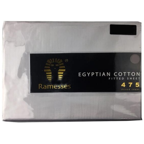Ramesses 475TC Egyptian Cotton Fitted Sheet Queen Silver
