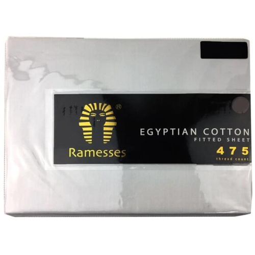 Ramesses 475TC Egyptian Cotton Fitted Sheet Queen White