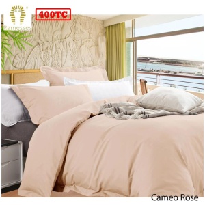 Ramesses Bamboo Cotton Quilt Cover Set Cameo Rose Queen