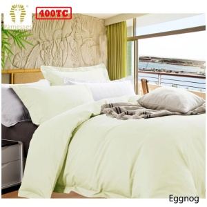 Ramesses Bamboo Cotton Quilt Cover Set Eggnog King