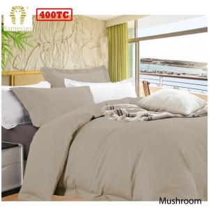 Ramesses Bamboo Cotton Quilt Cover Set Mushroom Queen