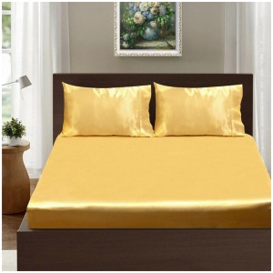 Ramesses Casablanca Satin Fitted Sheet Combo Set Gold Queen