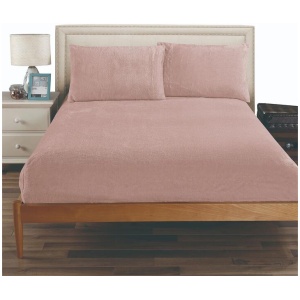 Ramesses Teddy Fleece Fitted Sheet Combo Set Rose Pink Queen