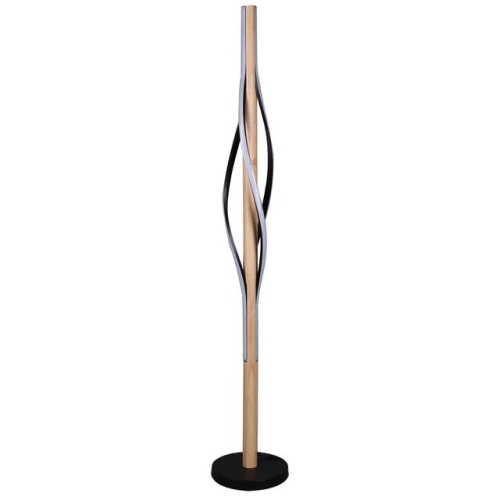 Randy Sleek Curvy LED Standing Floor Light Lamp Black/Wood