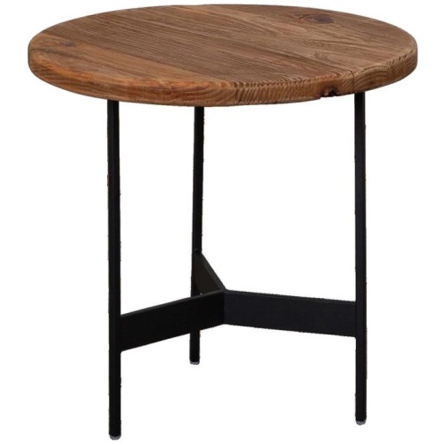 Rangeview 47cm Reclaimed Pine Round Tall Side Table, Natural