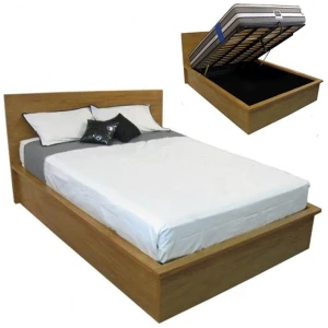 Rimu custom gas lift timber bed frame