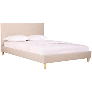 Rio upholstered bed frame with wooden legs