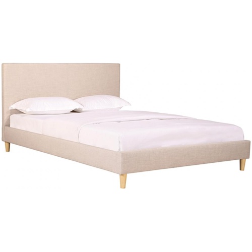 Rio upholstered bed frame with wooden legs
